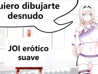 Tu mejor amiga quiere dibujarte desnudo. Audio JOI suave.