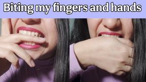 Teeth and biting kink: bite my fingers and hand