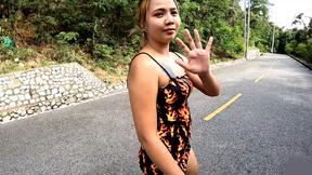 ”Blonde Thai Girlfriend with a big butt ravaged hard after a long walk”