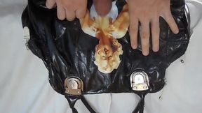 Leather jacket and bag gets fucked