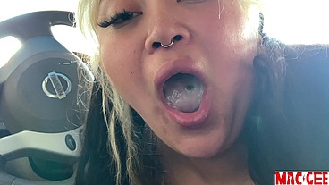 MOSH PIT MAMI GIVES MAC A CAR BLOWJOB