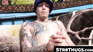 Skinny Straight Thug Solo Strokes & Blasts Load of Hot Jizz! (Straitthungs)