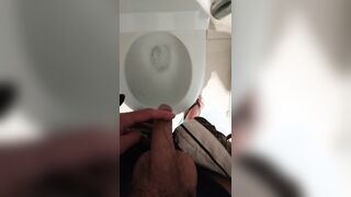 Lengthy urinating from my gigantic unshaved wiry cut manstick and meaty testicles out