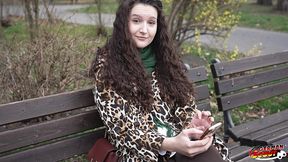 german scout - big natural saggy tits teen alisa horakova with hairy pussy at casting fuck