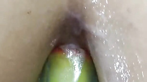 Hot Girl with amazing perfect ass is using a rainbow toy to get intense pleasure. She's fucking her butt & shows a nice cap right after.