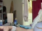Sissy CD Alice playing with toy and making a mess all over herself