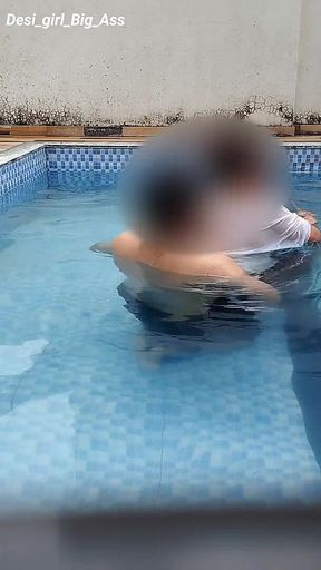 A Hot Couple's Risky Fun in the Swimming Pool.