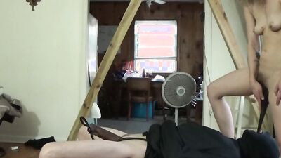 Bound Guy gets Cbt, Face Sitting, Drinks Piss and a Cream Pie Reward