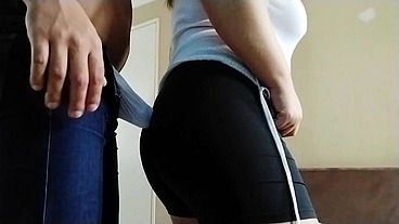 FIT GIRL with a perfect ass DRY HUMPING sex from jeans - FREE WV