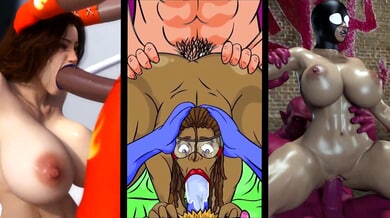 Plump white MILF in a wild 3D cartoon gets her first taste of bbc while alien-themed animation plays out around her