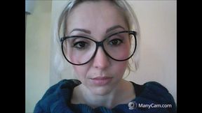 appearance can be deceiving. this secretary with an angelic face makes big booms with her splendid mouth