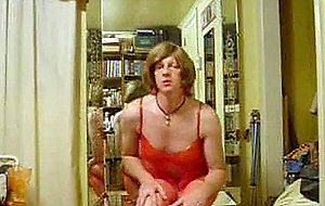 Debbie heart solo in red lingerie