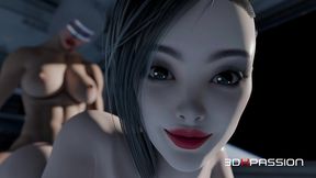 zero-g temptation — a futanari kaelen plays with a brunette on a space orbital station