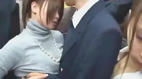 Sizzling Mini-skirt2 Peek at Busty Japanese Babe in Busy Bustling Bus