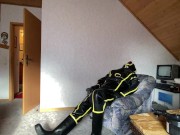 full try on MD-Latex Inflatable Cyborg Hazmat Suit