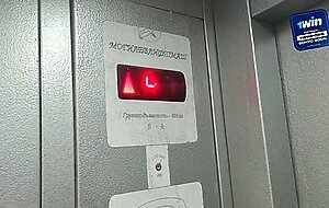 Babbylittle, sex in the elevator with a neighbor. deep blowjob.