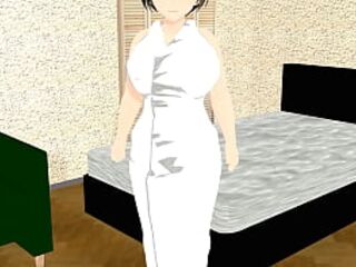 "Full CG animation, Insatiable female gorilla, well-athletic, obese H-cup hostess and fleshy sex, Ozu Risa" example clip
