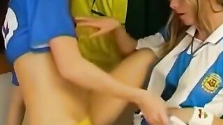 Dressing Room Smackdown lesbians goes wild on camera