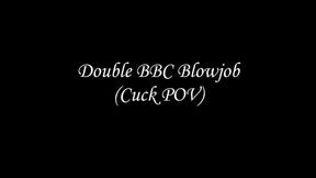 Double BBC Blowjob Cuck POV