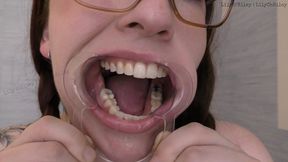 glasses & gape: 11-min dental speculum-stretched drool session