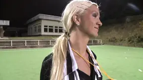 Gorgeous babe double penetrated after being a ref at soccer game