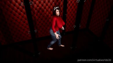 Asian teen’s bouncing jugs fill the dark cellar
