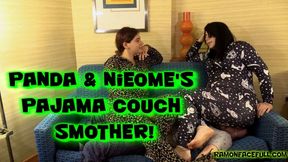 Panda & Nieome's Pajama Couch Smother!