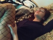 Slutty college student holds back moans to avoid parents during quarantine