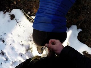 Polish teenage hotty wishes to suck me on a winter walk, ending up on her ebony jeans