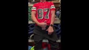 Jockdad87 Shoots a Load of Cum in His #87 Jersey