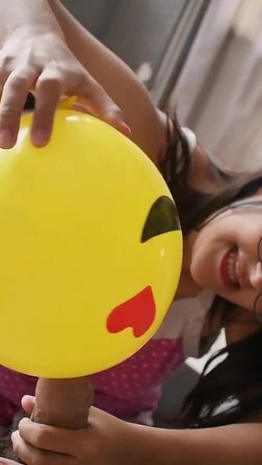 Stepsis Emoji Balloon Double Blowjob - Bunny Looner