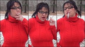 Outdoor Hazy Sweater Smoking Break