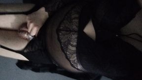 Lingerie and cage and trying to satisfy myself