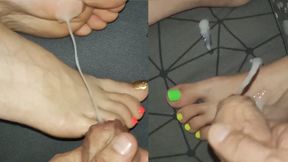 Two Secret Cumshots on Gorgeous Legs. There's a Slowdown and the Best Shots at the and.