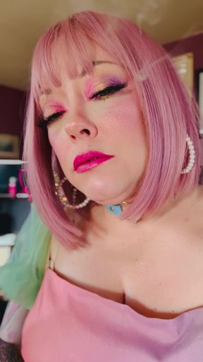 A Sweetheart Fills Her Lungs With Smoke - Tina Snua Smoking A Cork Cigarette - Snap Inhales Smoke Rings Drifting OMI&hellip;   Clip 1