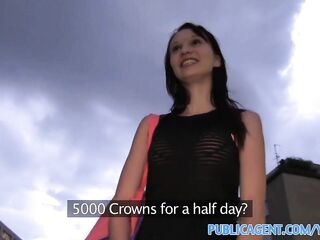 PublicAgent Petite shy girl shows off underwear before getting fucked