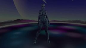Curvy Liara T'Soni naked dance and flirt for a meld