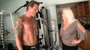 Bossy blonde MILF eats cum after hot fuck