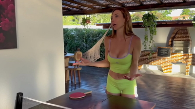 Table tennis challenge: he lost and ended up sucking my vagina