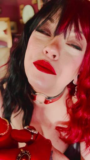 Dressed In A Leather Dress, Gloves &amp; Jewellery Miss Tina Snua Smokes A Cigarette