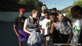 Black basketball team bangs slutty white cheerleader Arietta Adams