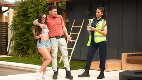 Madison Wilde & Roxie Sinner Sexy Car 3some with Victor Ray