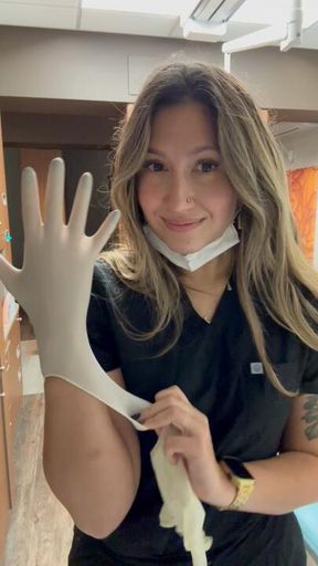 Shhhh don't want my co-workers to hear me hehe🤫🧤🦷🪥🩵