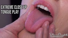 Dentist exam closeup sloppy tongue play