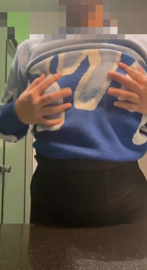 Workplace Temptation: Bathroom Tease and Orgasm!