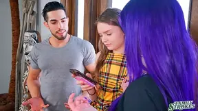 Two bored step relatives put on a filthy live show to get their phone obsessed cousin interested