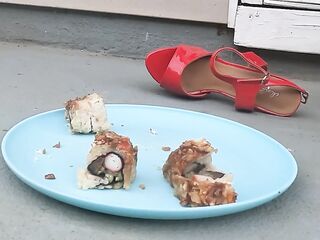 trampling, stomping, crushing, food porn, crush, crushing, heels, high heels, stomp, foot, feet, sol