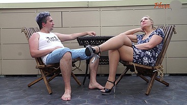 Mature Milf Marta Fucked and Facialized Out On The Public Baclony