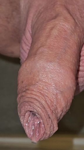 Uncut cock prostate meditation closeup precum cumshot