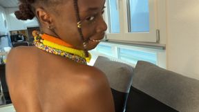 Halloween Anal Creampie African Voodoo Goddess Sucks and Fucks Her White Demon